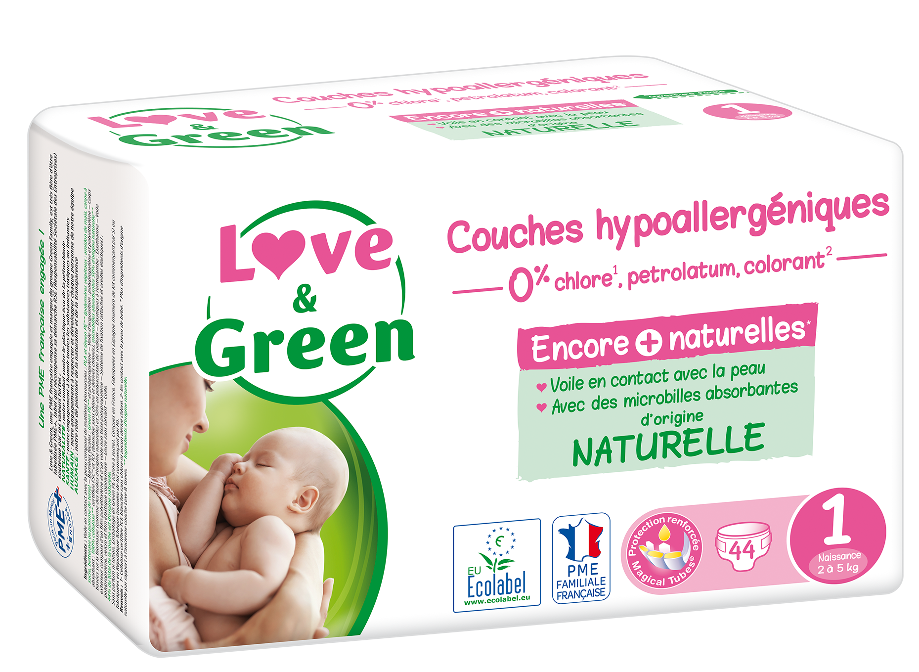 Love and Green Couches écologiques pour bébé sans chlore ni colorant