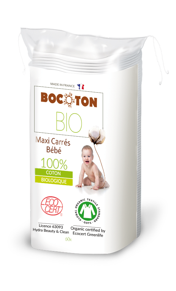 Bocoton Bio Organic Cotton Pads Maxi Carres Bebe 60 pieces buy