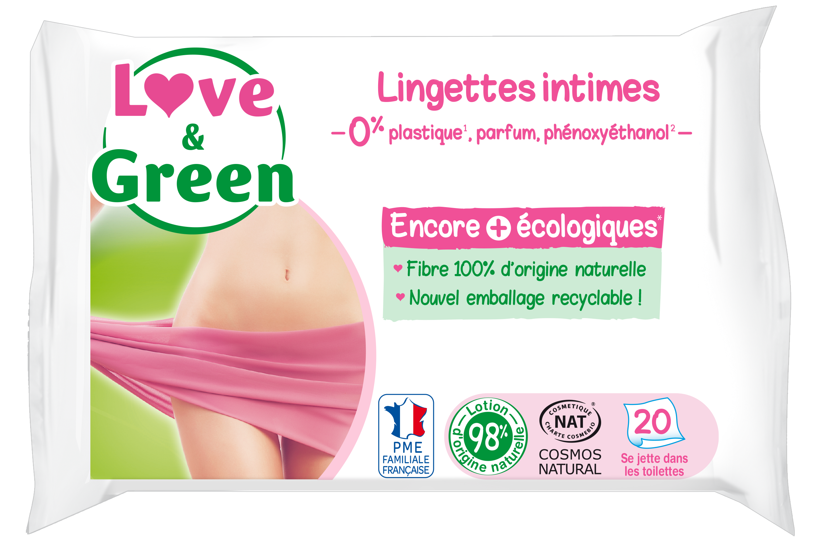 Love and Green  Protège-slips - Normal - Dentimed - A Swiss Hygiene Company