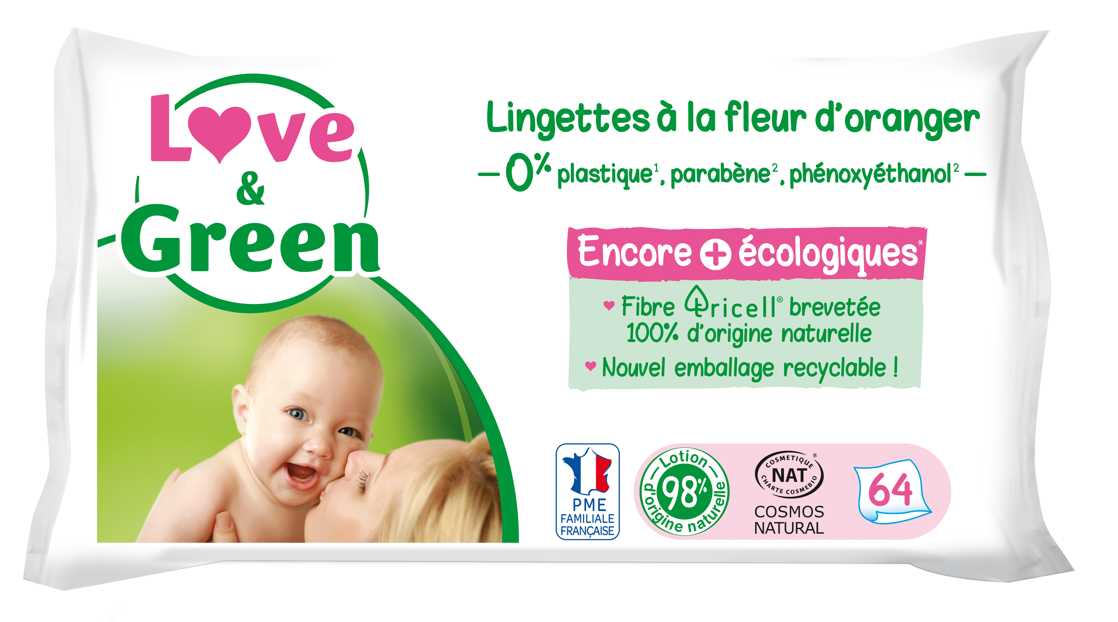 Love & Green Change Bébé Couche Hypoallergénique Taille 2 3-6kg 44